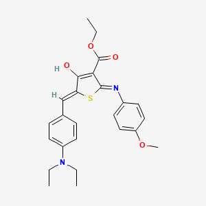molecular formula C25H28N2O4S B6044164 ethyl 5-[4-(diethylamino)benzylidene]-2-[(4-methoxyphenyl)amino]-4-oxo-4,5-dihydro-3-thiophenecarboxylate 