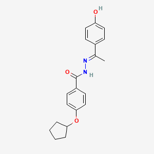 4-(cyclopentyloxy)-N'-[1-(4-hydroxyphenyl)ethylidene]benzohydrazide