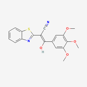molecular formula C19H16N2O4S B604418 (Z)-2-(benzo[d]thiazol-2-yl)-3-hydroxy-3-(3,4,5-trimethoxyphenyl)acrylonitrile CAS No. 301312-83-4
