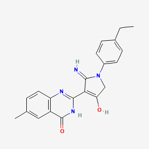 molecular formula C21H20N4O2 B6044199 2-[2-amino-1-(4-ethylphenyl)-4-oxo-4,5-dihydro-1H-pyrrol-3-yl]-6-methyl-4(3H)-quinazolinone 
