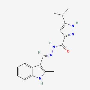 3-isopropyl-N'-[(2-methyl-1H-indol-3-yl)methylene]-1H-pyrazole-5-carbohydrazide