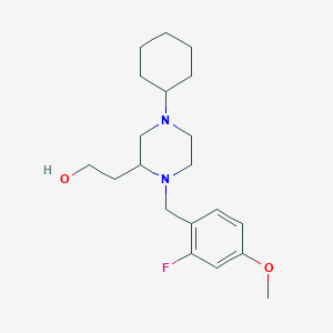 molecular formula C20H31FN2O2 B6044206 2-[4-cyclohexyl-1-(2-fluoro-4-methoxybenzyl)-2-piperazinyl]ethanol 