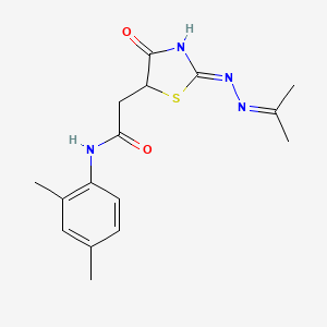 molecular formula C16H20N4O2S B6044233 N-(2,4-dimethylphenyl)-2-{4-hydroxy-2-[(1-methylethylidene)hydrazono]-2,5-dihydro-1,3-thiazol-5-yl}acetamide 