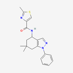 molecular formula C20H22N4OS B6044244 N-(6,6-dimethyl-1-phenyl-4,5,6,7-tetrahydro-1H-indazol-4-yl)-2-methyl-1,3-thiazole-4-carboxamide 