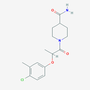 molecular formula C16H21ClN2O3 B6044275 1-[2-(4-chloro-3-methylphenoxy)propanoyl]-4-piperidinecarboxamide 