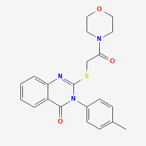 molecular formula C21H21N3O3S B6044295 3-(4-methylphenyl)-2-{[2-(4-morpholinyl)-2-oxoethyl]thio}-4(3H)-quinazolinone 