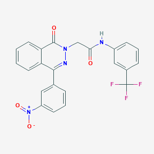 molecular formula C23H15F3N4O4 B6044305 2-[4-(3-nitrophenyl)-1-oxo-2(1H)-phthalazinyl]-N-[3-(trifluoromethyl)phenyl]acetamide 