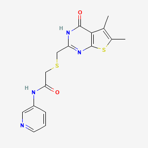 molecular formula C16H16N4O2S2 B6044325 2-{[(5,6-dimethyl-4-oxo-3,4-dihydrothieno[2,3-d]pyrimidin-2-yl)methyl]thio}-N-3-pyridinylacetamide 