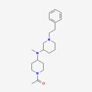molecular formula C21H33N3O B6044332 N-(1-acetyl-4-piperidinyl)-N-methyl-1-(2-phenylethyl)-3-piperidinamine 