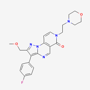 molecular formula C23H24FN5O3 B6044336 3-(4-fluorophenyl)-2-(methoxymethyl)-7-[2-(4-morpholinyl)ethyl]pyrazolo[1,5-a]pyrido[3,4-e]pyrimidin-6(7H)-one 