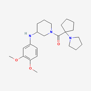 molecular formula C23H35N3O3 B6044349 N-(3,4-dimethoxyphenyl)-1-{[1-(1-pyrrolidinyl)cyclopentyl]carbonyl}-3-piperidinamine 