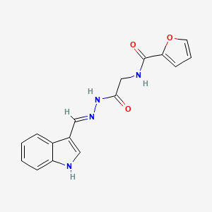 molecular formula C16H14N4O3 B604435 N-{2-[2-(1H-indol-3-ylmethylene)hydrazino]-2-oxoethyl}-2-furamide CAS No. 349565-24-8