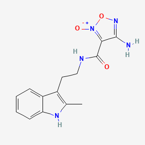 molecular formula C14H15N5O3 B6044356 4-amino-N-[2-(2-methyl-1H-indol-3-yl)ethyl]-1,2,5-oxadiazole-3-carboxamide 2-oxide 