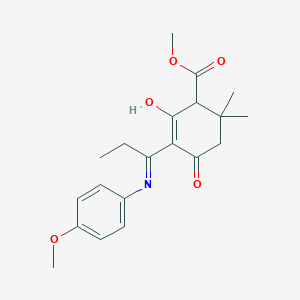 methyl 5-{1-[(4-methoxyphenyl)amino]propylidene}-2,2-dimethyl-4,6-dioxocyclohexanecarboxylate