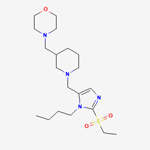 molecular formula C20H36N4O3S B6044379 4-[(1-{[1-butyl-2-(ethylsulfonyl)-1H-imidazol-5-yl]methyl}-3-piperidinyl)methyl]morpholine 
