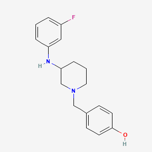 molecular formula C18H21FN2O B6044404 4-({3-[(3-fluorophenyl)amino]-1-piperidinyl}methyl)phenol 