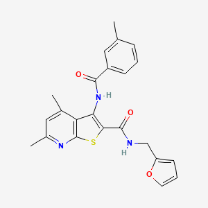 molecular formula C23H21N3O3S B6044423 N-(2-furylmethyl)-4,6-dimethyl-3-[(3-methylbenzoyl)amino]thieno[2,3-b]pyridine-2-carboxamide 