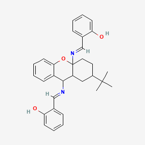 molecular formula C31H34N2O3 B604443 2-[({2-tert-butyl-4a-[(2-hydroxybenzylidene)amino]-2,3,4,4a,9,9a-hexahydro-1H-xanthen-9-yl}imino)methyl]phenol CAS No. 342649-43-8