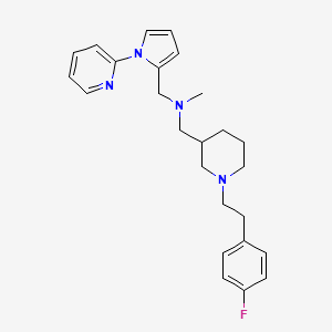 molecular formula C25H31FN4 B6044434 ({1-[2-(4-fluorophenyl)ethyl]-3-piperidinyl}methyl)methyl{[1-(2-pyridinyl)-1H-pyrrol-2-yl]methyl}amine 