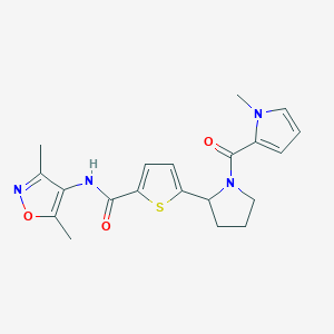 molecular formula C20H22N4O3S B6044461 N-(3,5-dimethyl-4-isoxazolyl)-5-{1-[(1-methyl-1H-pyrrol-2-yl)carbonyl]-2-pyrrolidinyl}-2-thiophenecarboxamide 