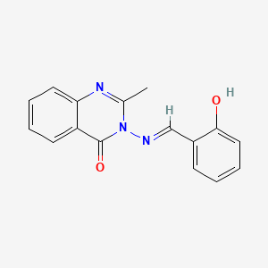 molecular formula C16H13N3O2 B604447 3-[(2-hydroxybenzylidene)amino]-2-methyl-4(3H)-quinazolinone CAS No. 1421614-94-9