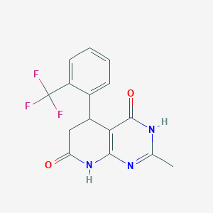 molecular formula C15H12F3N3O2 B6044471 2-methyl-5-[2-(trifluoromethyl)phenyl]-5,8-dihydropyrido[2,3-d]pyrimidine-4,7(3H,6H)-dione 