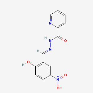 molecular formula C13H10N4O4 B604448 N'-{2-hydroxy-5-nitrobenzylidene}-2-pyridinecarbohydrazide CAS No. 1779505-23-5