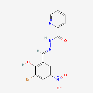 molecular formula C13H9BrN4O4 B604449 N'-{3-bromo-2-hydroxy-5-nitrobenzylidene}-2-pyridinecarbohydrazide CAS No. 341981-47-3