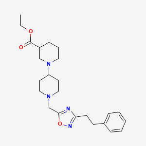 molecular formula C24H34N4O3 B6044499 ethyl 1'-{[3-(2-phenylethyl)-1,2,4-oxadiazol-5-yl]methyl}-1,4'-bipiperidine-3-carboxylate 