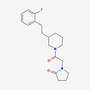 molecular formula C19H25FN2O2 B6044518 1-(2-{3-[2-(2-fluorophenyl)ethyl]-1-piperidinyl}-2-oxoethyl)-2-pyrrolidinone 