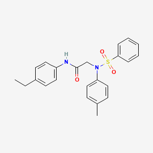 molecular formula C23H24N2O3S B6044544 N~1~-(4-ethylphenyl)-N~2~-(4-methylphenyl)-N~2~-(phenylsulfonyl)glycinamide 