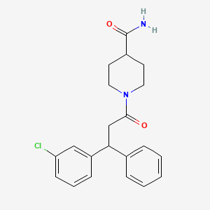 molecular formula C21H23ClN2O2 B6044552 1-[3-(3-chlorophenyl)-3-phenylpropanoyl]-4-piperidinecarboxamide 