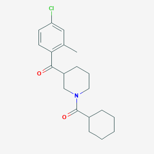 molecular formula C20H26ClNO2 B6044557 (4-chloro-2-methylphenyl)[1-(cyclohexylcarbonyl)-3-piperidinyl]methanone 