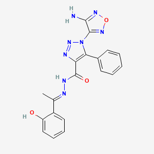 molecular formula C19H16N8O3 B604456 1-(4-amino-1,2,5-oxadiazol-3-yl)-N'-[1-(2-hydroxyphenyl)ethylidene]-5-phenyl-1H-1,2,3-triazole-4-carbohydrazide CAS No. 324531-73-9