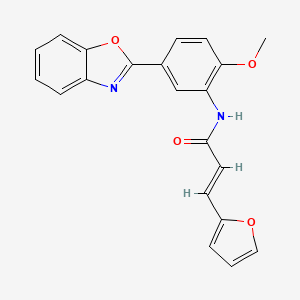 N-[5-(1,3-benzoxazol-2-yl)-2-methoxyphenyl]-3-(2-furyl)acrylamide