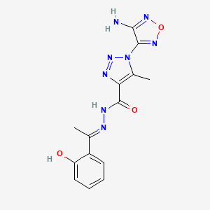molecular formula C14H14N8O3 B604457 1-(4-amino-1,2,5-oxadiazol-3-yl)-N'-[1-(2-hydroxyphenyl)ethylidene]-5-methyl-1H-1,2,3-triazole-4-carbohydrazide CAS No. 339318-45-5