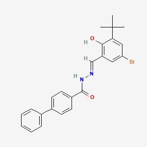 molecular formula C24H23BrN2O2 B6044574 N'-(5-bromo-3-tert-butyl-2-hydroxybenzylidene)-4-biphenylcarbohydrazide 