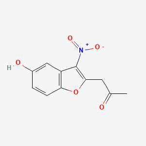 molecular formula C11H9NO5 B6044581 1-(5-hydroxy-3-nitro-1-benzofuran-2-yl)acetone 