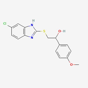 molecular formula C16H15ClN2O2S B6044587 2-[(5-chloro-1H-benzimidazol-2-yl)thio]-1-(4-methoxyphenyl)ethanol 
