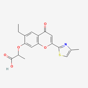 molecular formula C18H17NO5S B6044593 2-{[6-ethyl-2-(4-methyl-1,3-thiazol-2-yl)-4-oxo-4H-chromen-7-yl]oxy}propanoic acid 