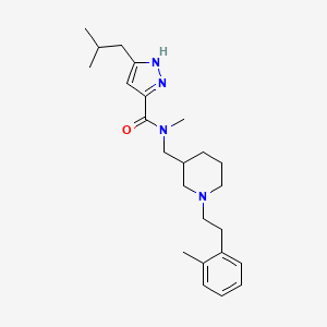 molecular formula C24H36N4O B6044596 3-isobutyl-N-methyl-N-({1-[2-(2-methylphenyl)ethyl]-3-piperidinyl}methyl)-1H-pyrazole-5-carboxamide 