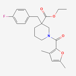 molecular formula C22H26FNO4 B6044615 ethyl 1-(3,5-dimethyl-2-furoyl)-3-(4-fluorobenzyl)-3-piperidinecarboxylate 