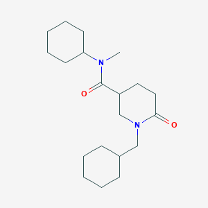 molecular formula C20H34N2O2 B6044616 N-cyclohexyl-1-(cyclohexylmethyl)-N-methyl-6-oxo-3-piperidinecarboxamide 