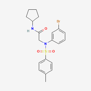 molecular formula C20H23BrN2O3S B6044622 N~2~-(3-bromophenyl)-N~1~-cyclopentyl-N~2~-[(4-methylphenyl)sulfonyl]glycinamide 