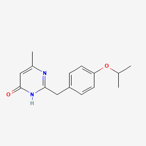 molecular formula C15H18N2O2 B6044625 2-(4-isopropoxybenzyl)-6-methyl-4-pyrimidinol 