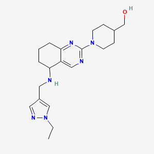[1-(5-{[(1-ethyl-1H-pyrazol-4-yl)methyl]amino}-5,6,7,8-tetrahydro-2-quinazolinyl)-4-piperidinyl]methanol
