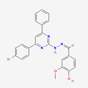 molecular formula C24H19BrN4O2 B6044648 4-hydroxy-3-methoxybenzaldehyde [4-(4-bromophenyl)-6-phenyl-2-pyrimidinyl]hydrazone 