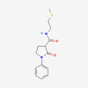 molecular formula C14H18N2O2S B6044657 N-[2-(methylthio)ethyl]-2-oxo-1-phenyl-3-pyrrolidinecarboxamide 