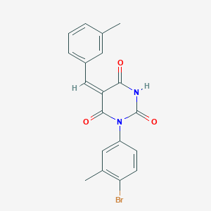 molecular formula C19H15BrN2O3 B6044667 1-(4-bromo-3-methylphenyl)-5-(3-methylbenzylidene)-2,4,6(1H,3H,5H)-pyrimidinetrione 
