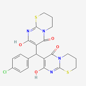 7-[(4-chlorophenyl)(8-hydroxy-6-oxo-3,4-dihydro-2H,6H-pyrimido[2,1-b][1,3]thiazin-7-yl)methyl]-8-hydroxy-3,4-dihydro-2H,6H-pyrimido[2,1-b][1,3]thiazin-6-one